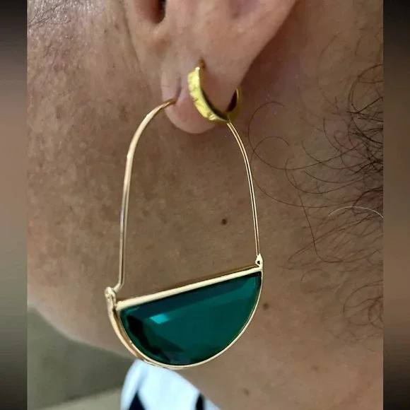 Anthropologie Gold and Green Earrings - Picture 8 of 13